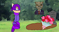 Nightshade visiting his father's grave