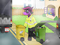 My sona  just hard at work by AlexanderPony1