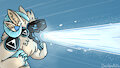 Protogen OC shooting Ice Beams by DeadPotato