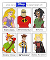 Disney Six Characters