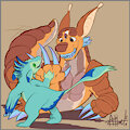 Space Raptor Meets Space Dragon