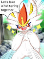 hot spring cinderace by Sabatsu