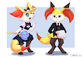 Two hard working braixens by CoffeeFly