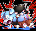 Commission - cat spanking dog