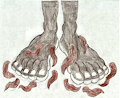 Danae's Hair Covered Feet by LouisEugenioJR1990