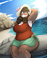 Ruth on the Beach.
