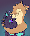 Hugging the sparkle cat 💜 by Ellistia