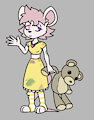 A plushie holding a plushie by DollyCloudy