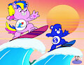 Hot Wave Horse and Creative Bear surf together by SebGroupArts2009
