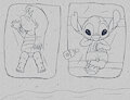 Lilo and Stitch at the beach (by Cerberus966)