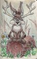 Journey Jackalope on a Redwood Log - illustration