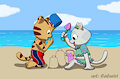 Daniel Tiger and Katerina at the Beach (by Caluriri)