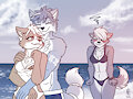 Beach foxes (and wolf)