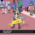 Lucario hit by a super effective move!