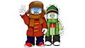 Sonic y Tails con trajes de invierno