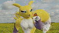 Renamon with butterfly by Skamiroth