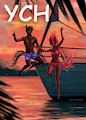 OPEN YCH | Summer Jumping off boat into ocean