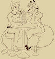 Sharing a milkshake by miffix by dahan