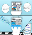 Jeff and Harry being flushed down the toilet