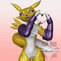 Renamon heart shape by Skamiroth