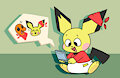 Gaming Pichu -By -MrVonFuzzlebutt-