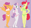 Cutie Mark Crusaders underwear models YAAAAY! by tolpain