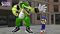 Vector and Sonic Pose - Remake Poster