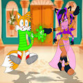 TailsXNicole: Entangled Love (2 versions) by MasterMochiKun