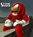 Knuckles Perching On A Wall by StoneHedgeART