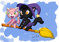 Sisterly Broomstick Ride -By CoffeehoundJoe-