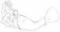 Manatee Mermaid Sketch