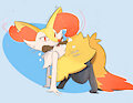 Playful Braixen by Wizardstic