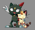 Meowth and Sneasel 1 by KAZOKO