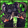[MY FURSONA] - Kuro in a Ghoul Outfit 👹💚✨
