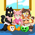 Pumpkin Painting Kitties (Nazz N Dante)