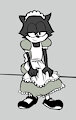 Maid Felix sitting and waitting for love