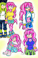 Sky in "tomboyish" clothes montage