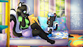 Peek A Boo with Mommy by OzzieKitSkunk