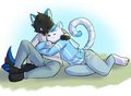 Lazy evening cuddle-hugs :3 by JanKiba