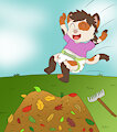 Leaf Jumping Kitty -By SkunkyGussy-