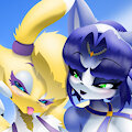 Krystal and Renamon by HeltyHD