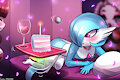 Myst Enjoying Her Cake At The Glistening Kusara by lumineko