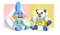 Two Water Babies Playing -By PlatinaSena-