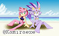 Amy and Blaze in the Beach by kamiraexe