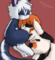 Puca cuddles by BlueEyedWolf