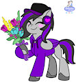 Viola Love with a big bouquet of flowers