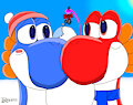 Yoshi Couple Preparing a Holiday Kiss by FosterLightdweller