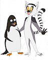 Realistic Ringtail Lemur and Adelie Penguin markings