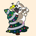 Star on top of the tree.