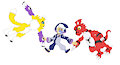The Collector playing with Renamon and Guilmon
